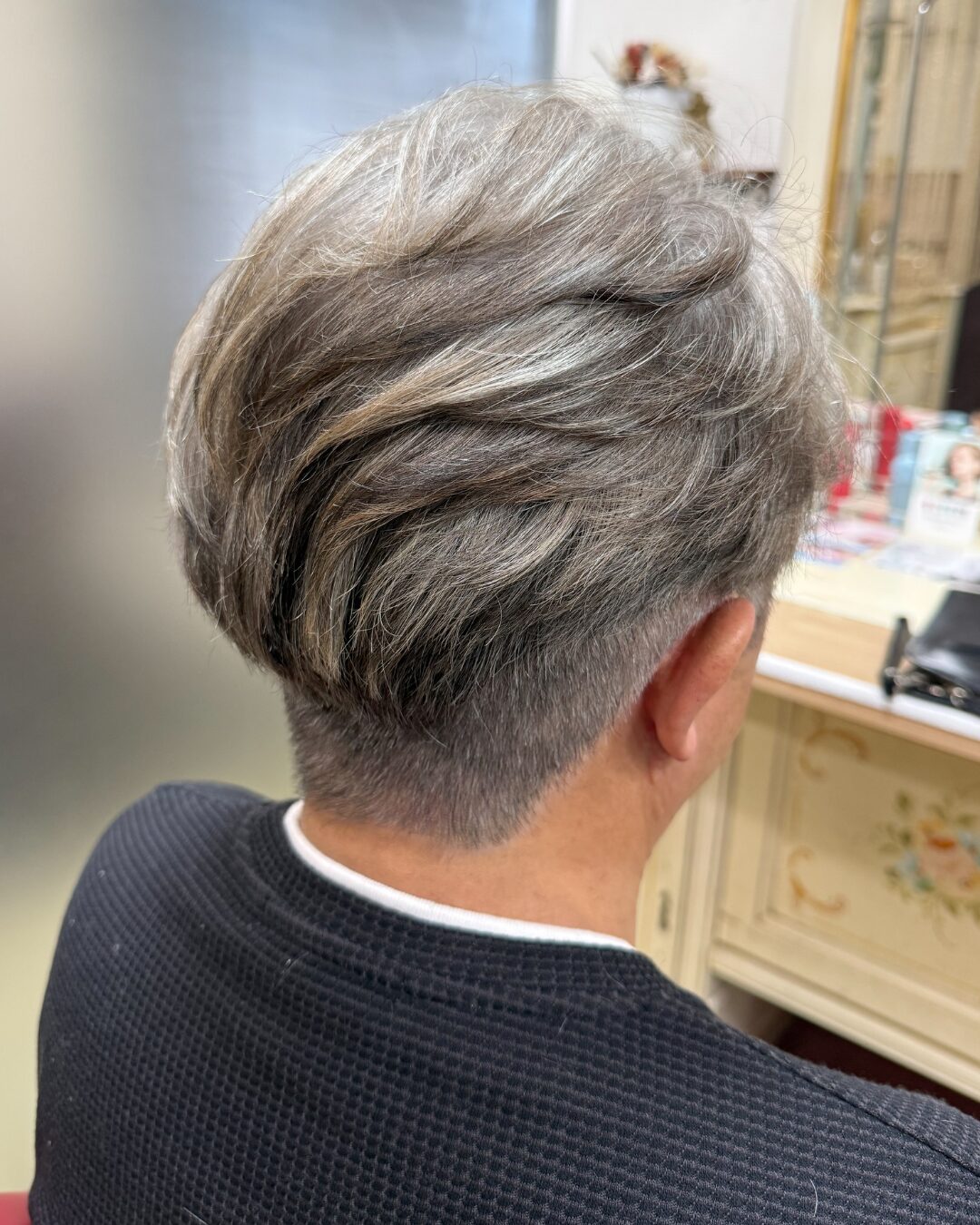 メンズ グレイヘア 白髪ぼかし 広島 60代 施術例