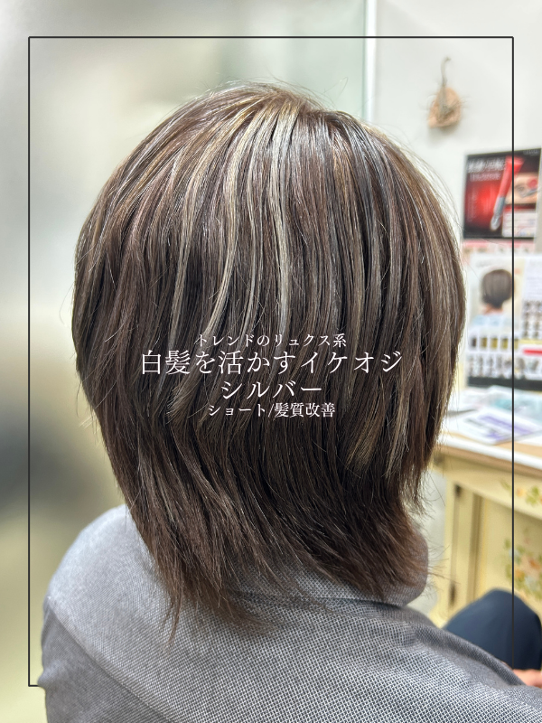 メンズ　白髪ぼかし　ハイライト　広島