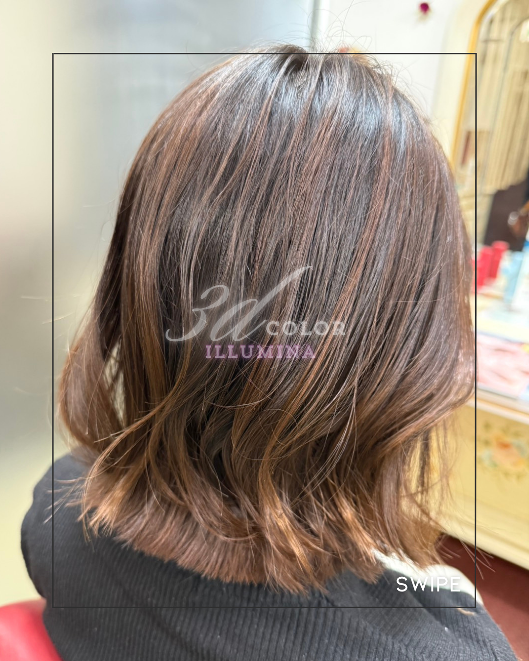 広島 ブリーチなし ハイライト 秋 ブラウン ボブ ALUFA atelier.M